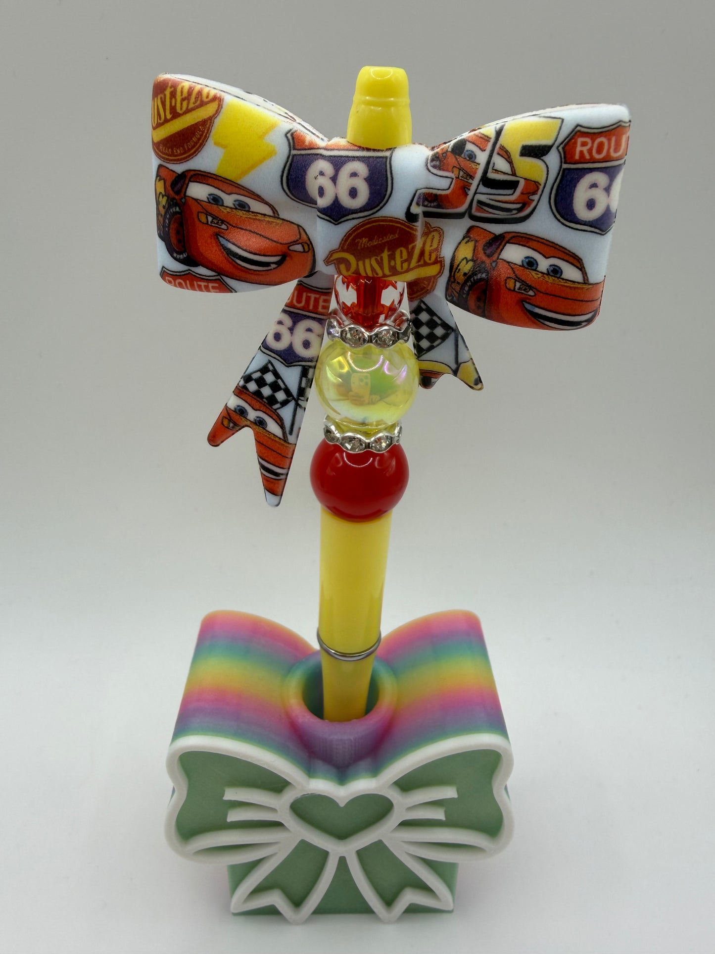 Cars Bow Beaded Pen
