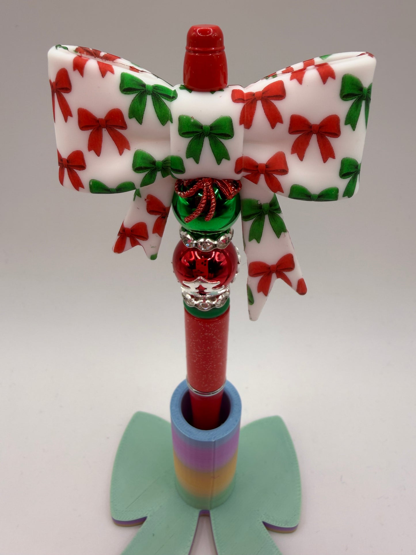 Christmas Bow Beaded Pen