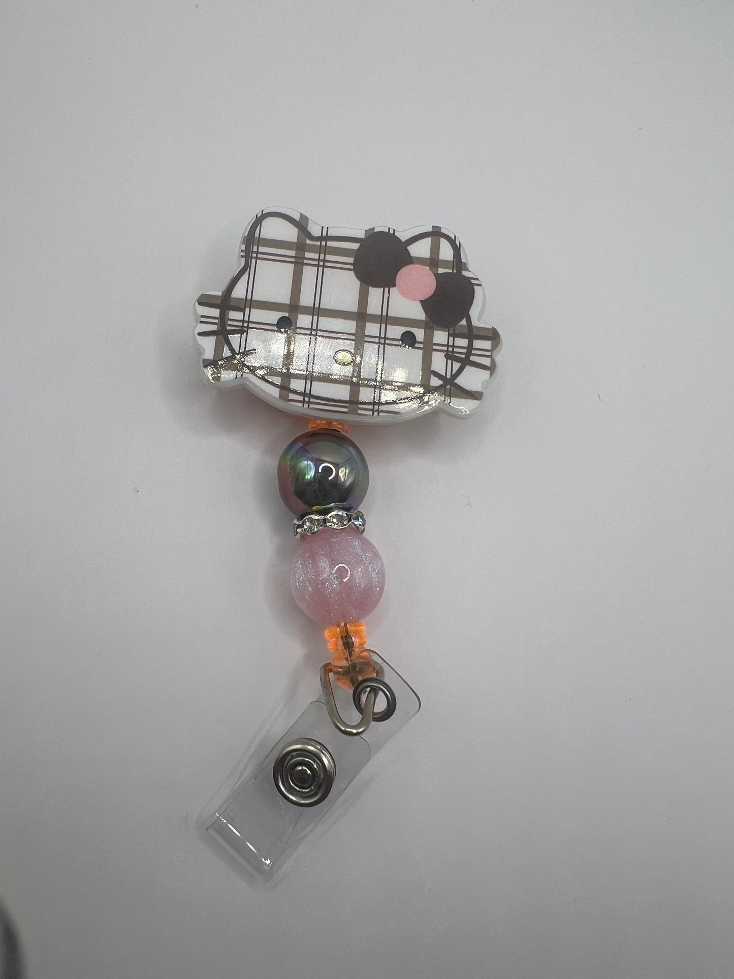 Hello Kitty Plaid Badge Reel