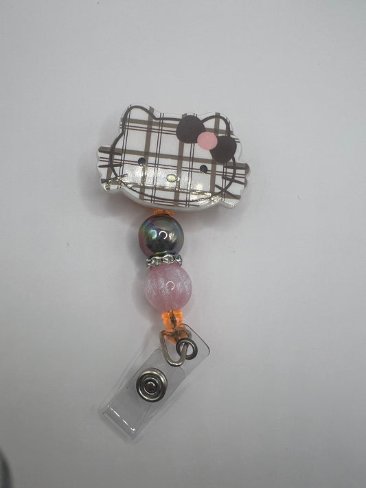 Hello Kitty Plaid Badge Reel