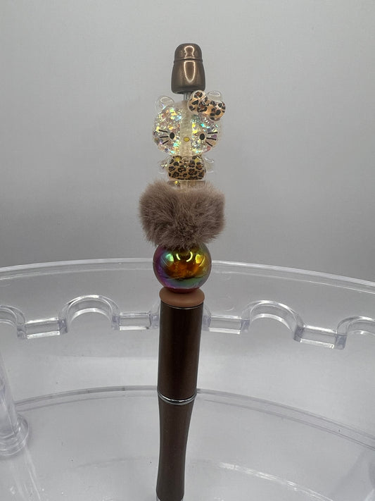 Hello Kitty Leopard Beaded Pen
