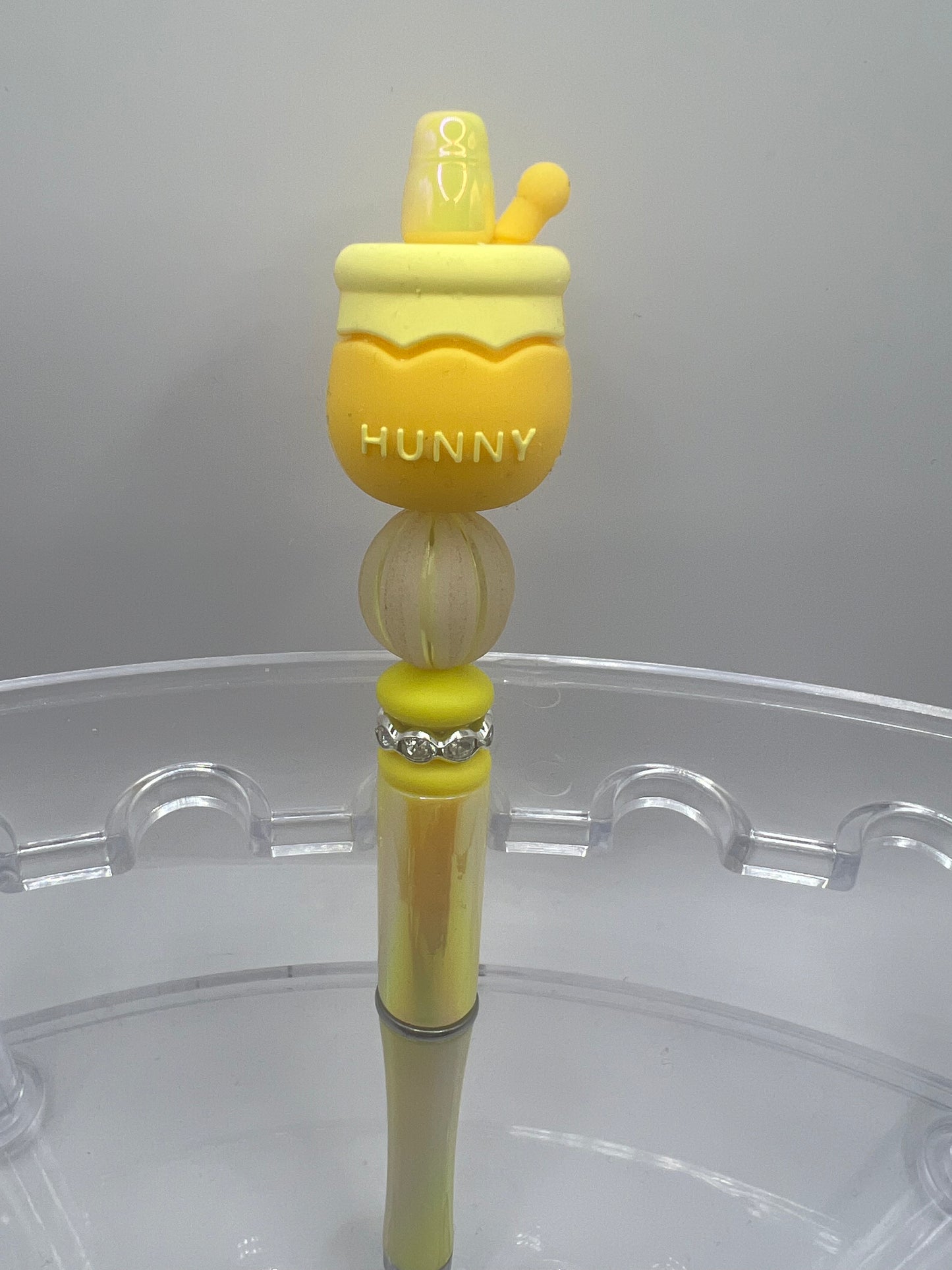 Honey, beaded pen