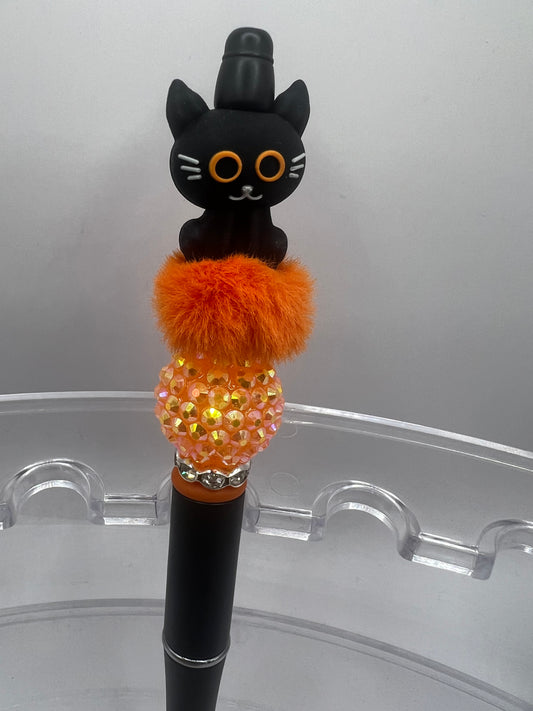 Black Cat Beaded Pen