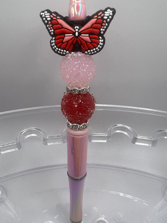 Butterfly beaded pen