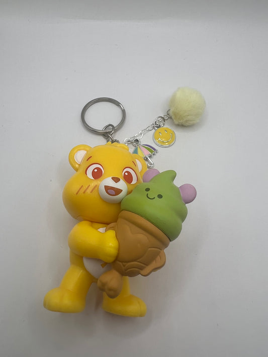 Care bear beaded key chain
