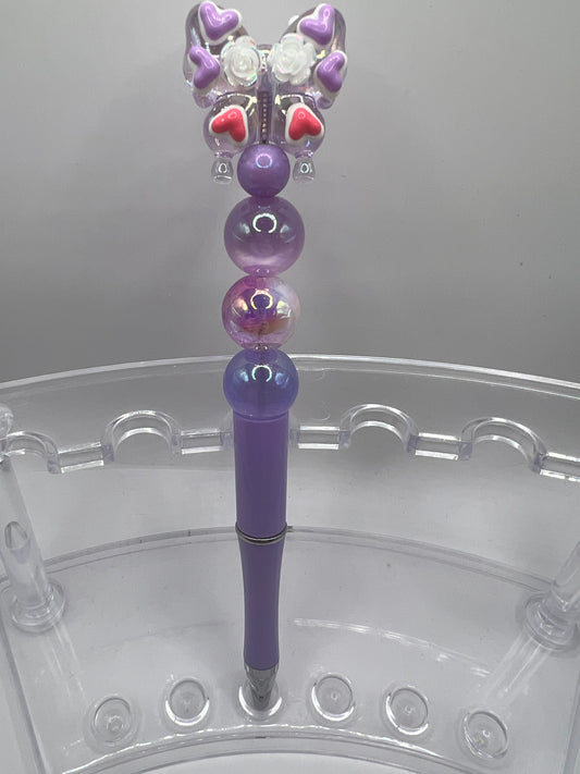 Butterfly beaded pen