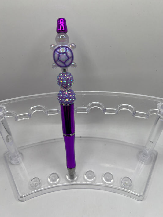 Turtle - Purple beaded pen