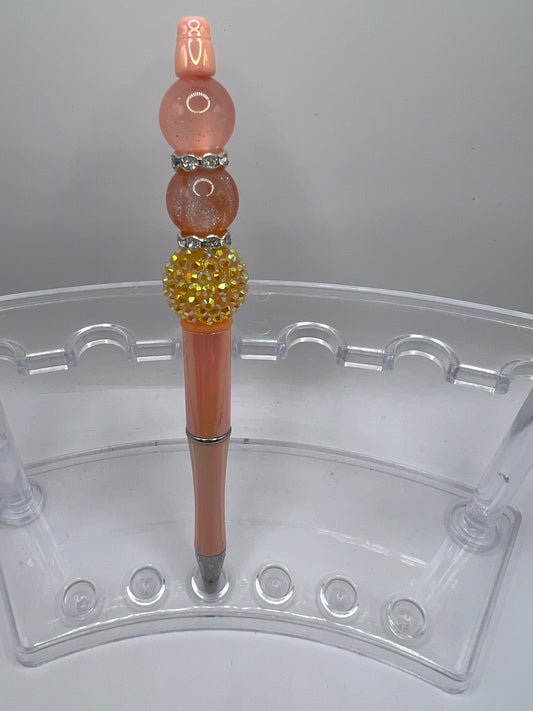 Peach beaded pen