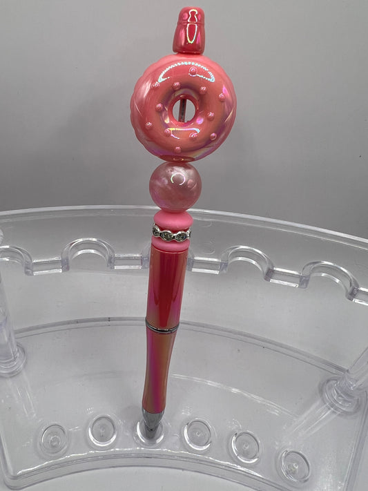 Donut- pink beaded pen