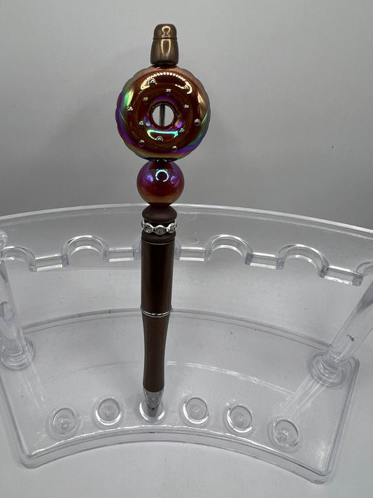 Donut- Brown Beaded Pen