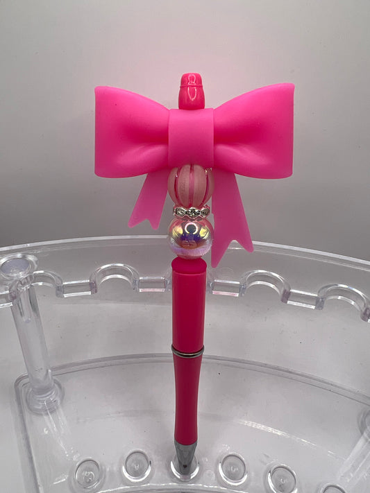 Pink 2 Beaded Bow Pen