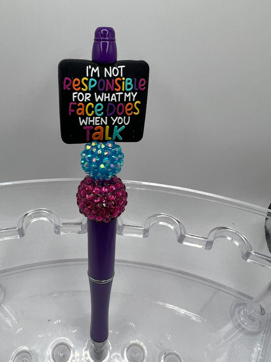 I’m not responsible for what my face does when you talk beaded pen