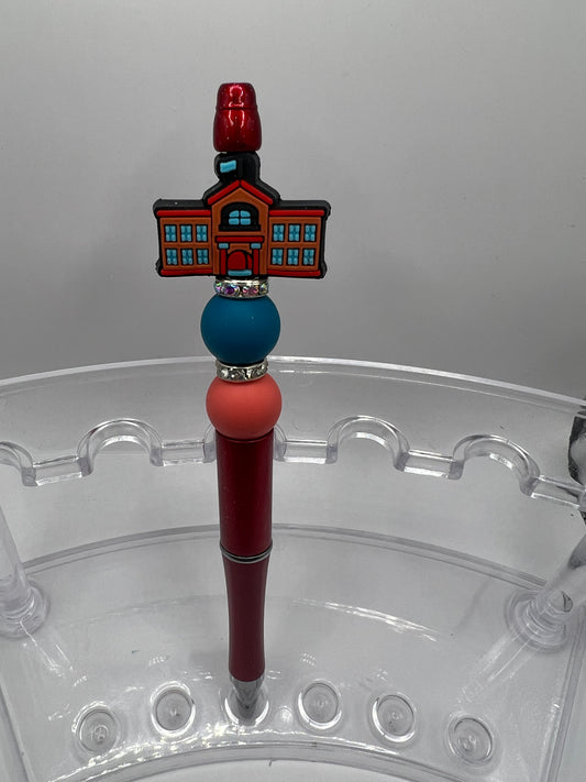 Schoolhouse beaded pen