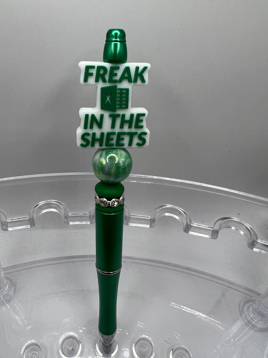 Freak in the sheets, beaded pen